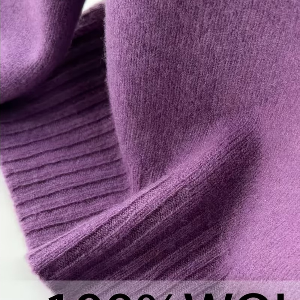 New Purple Women's 100% Wool Sweater (Size M) - Picture 3 of 8